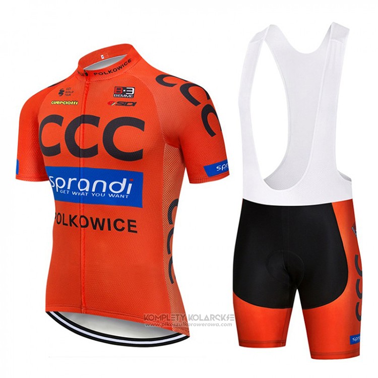 2018 Odziez Rowerowa CCC Pomaranczowy Krotkie Rekawy i Rowerowe Szelkach